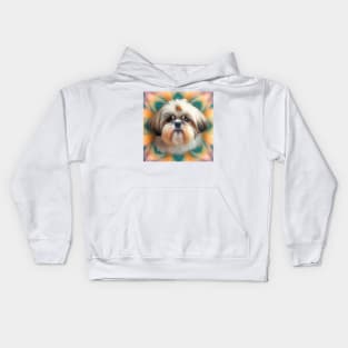 Fractal Design of A Shih Tzu Kids Hoodie